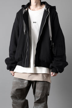 画像をギャラリービューアに読み込む, A.F ARTEFACT REVERSIBLE MA-1 HOODIE BLOUSON / COTTON-TERRY (BLACK)