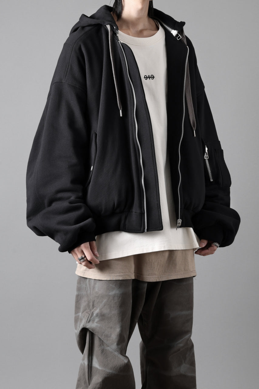画像をギャラリービューアに読み込む, A.F ARTEFACT REVERSIBLE MA-1 HOODIE BLOUSON / COTTON-TERRY (BLACK)