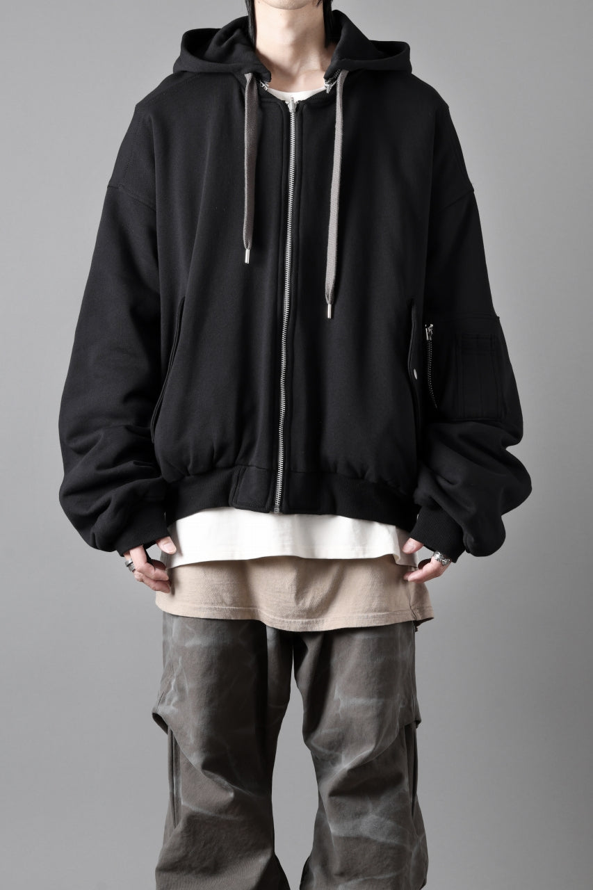 画像をギャラリービューアに読み込む, A.F ARTEFACT REVERSIBLE MA-1 HOODIE BLOUSON / COTTON-TERRY (BLACK)