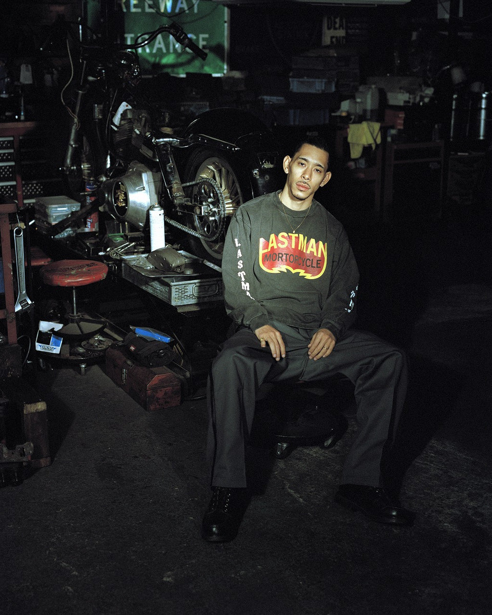 画像をギャラリービューアに読み込む, LASTMAN L/S PRINTED TEE -MOTORCYCLE- (BLACK)