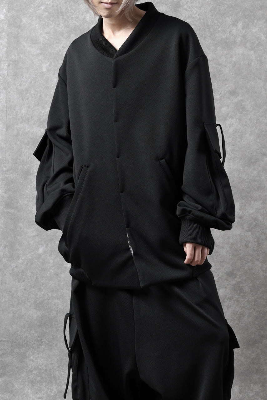 画像をギャラリービューアに読み込む, N/07 exclusive WIDE FLAP BOMBER JACKET / GAUDI SMOOTH JERSEY (BLACK)