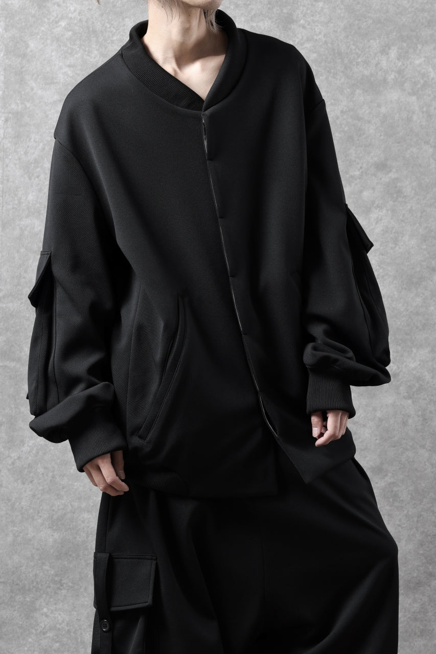 画像をギャラリービューアに読み込む, N/07 exclusive WIDE FLAP BOMBER JACKET / GAUDI SMOOTH JERSEY (BLACK)