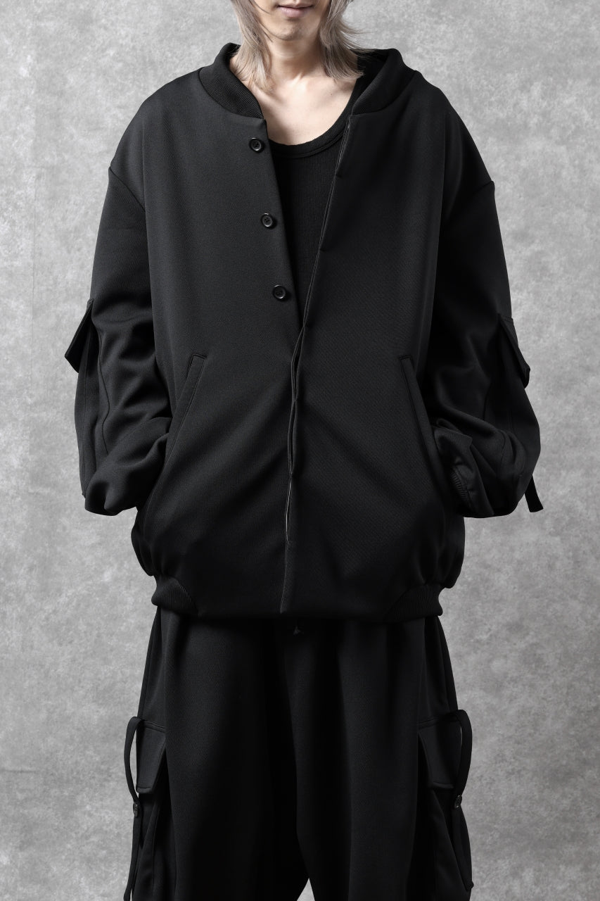 画像をギャラリービューアに読み込む, N/07 exclusive WIDE FLAP BOMBER JACKET / GAUDI SMOOTH JERSEY (BLACK)