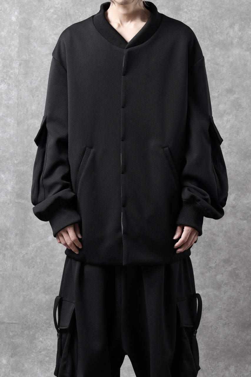 画像をギャラリービューアに読み込む, N/07 exclusive WIDE FLAP BOMBER JACKET / GAUDI SMOOTH JERSEY (BLACK)