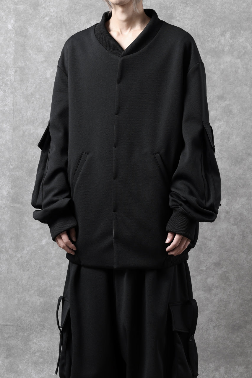画像をギャラリービューアに読み込む, N/07 exclusive WIDE FLAP BOMBER JACKET / GAUDI SMOOTH JERSEY (BLACK)
