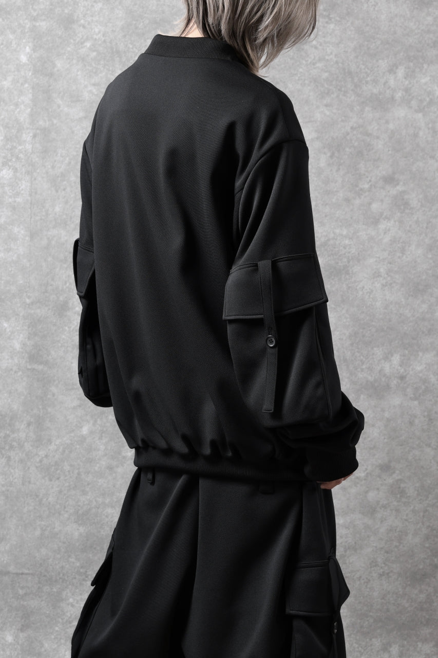 画像をギャラリービューアに読み込む, N/07 exclusive WIDE FLAP BOMBER JACKET / GAUDI SMOOTH JERSEY (BLACK)