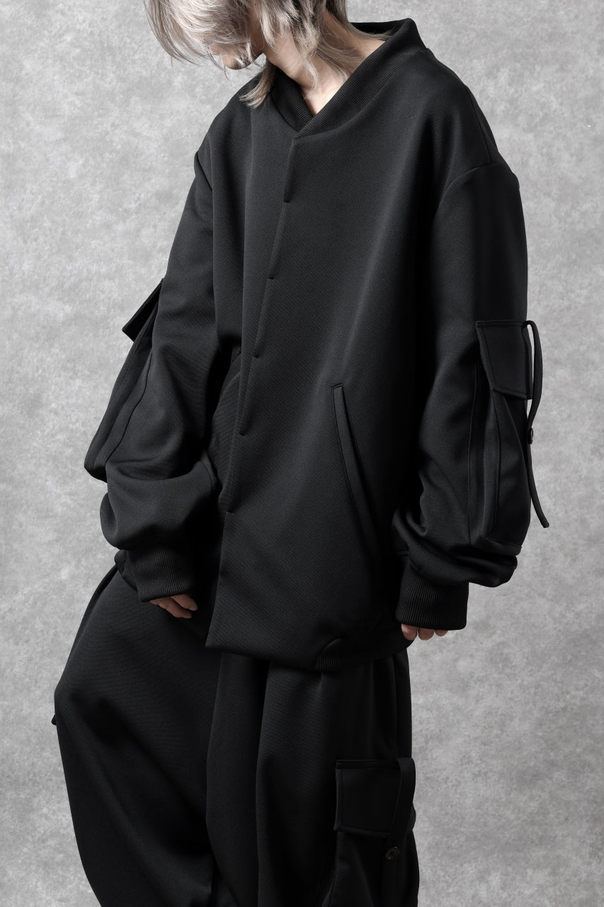 画像をギャラリービューアに読み込む, N/07 exclusive WIDE FLAP BOMBER JACKET / GAUDI SMOOTH JERSEY (BLACK)