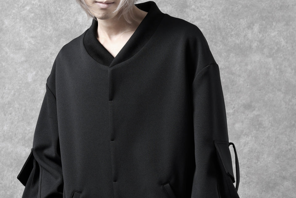 画像をギャラリービューアに読み込む, N/07 exclusive WIDE FLAP BOMBER JACKET / GAUDI SMOOTH JERSEY (BLACK)