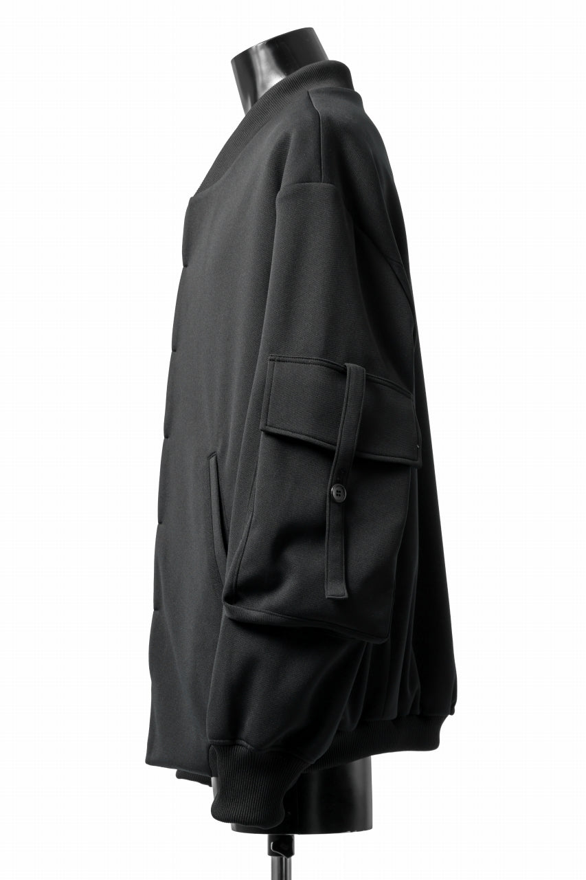 画像をギャラリービューアに読み込む, N/07 exclusive WIDE FLAP BOMBER JACKET / GAUDI SMOOTH JERSEY (BLACK)