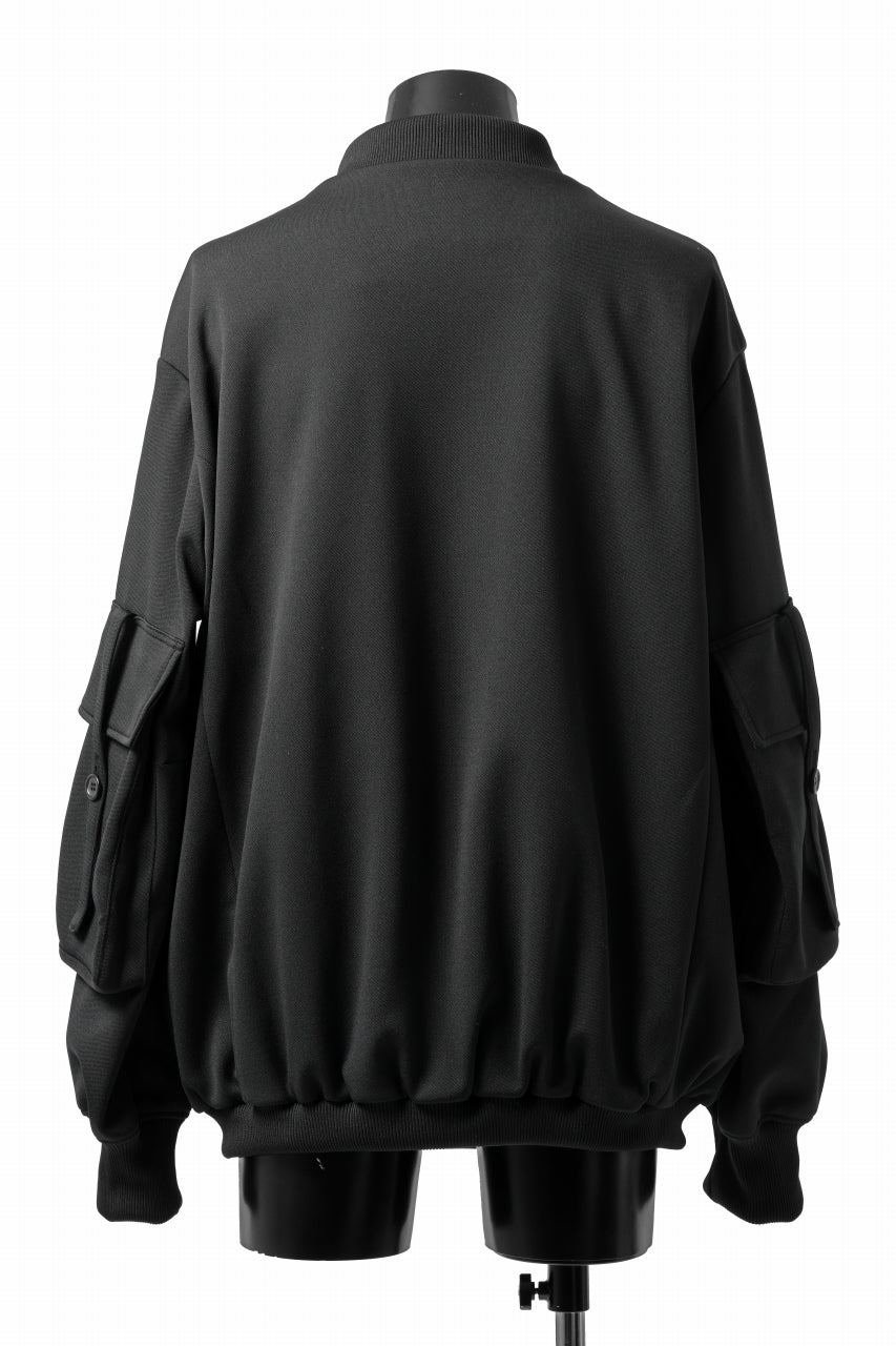 画像をギャラリービューアに読み込む, N/07 exclusive WIDE FLAP BOMBER JACKET / GAUDI SMOOTH JERSEY (BLACK)