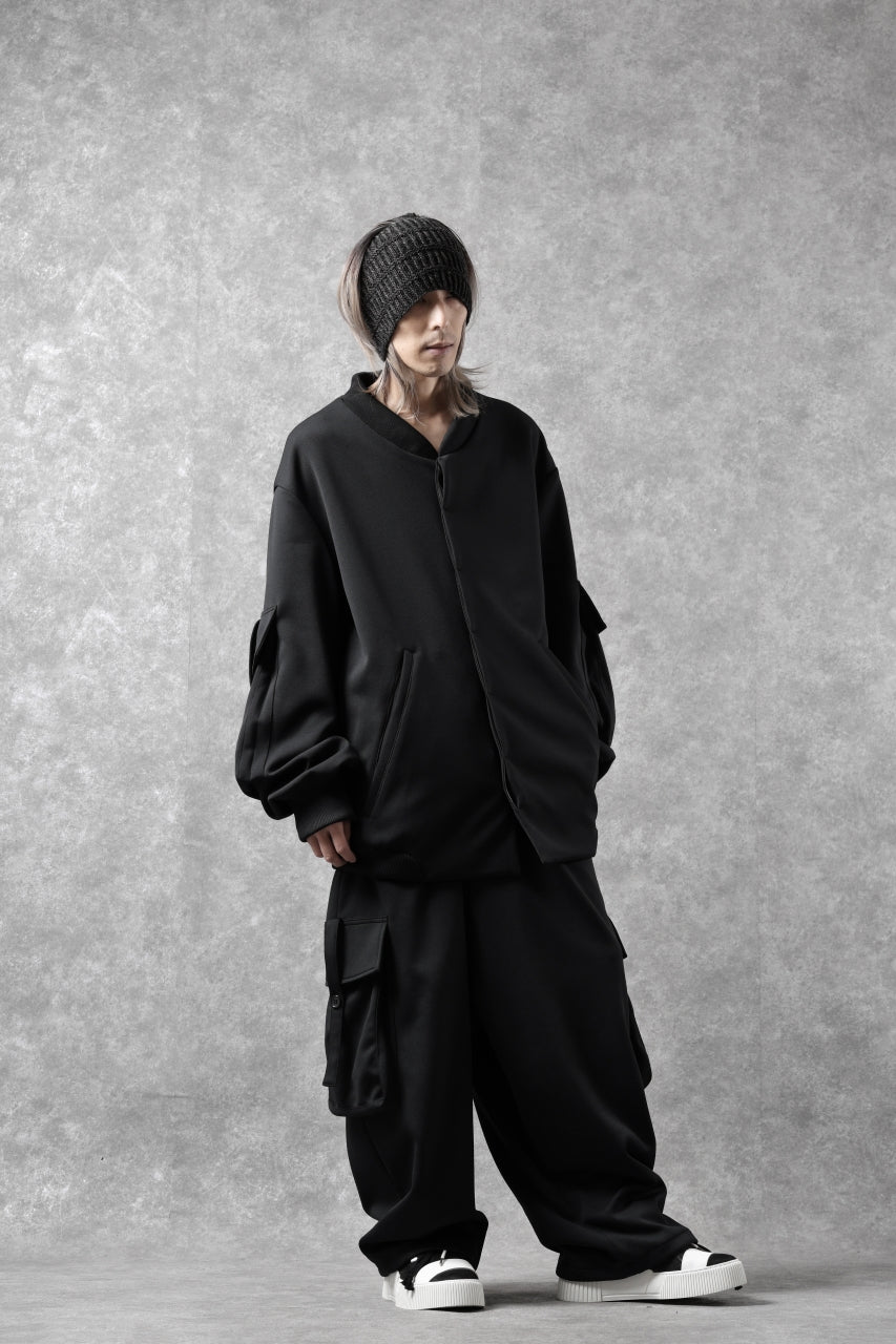 画像をギャラリービューアに読み込む, N/07 exclusive WIDE FLAP BOMBER JACKET / GAUDI SMOOTH JERSEY (BLACK)