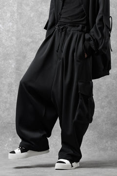 画像をギャラリービューアに読み込む, N/07 exclusive WIDE FLAP CARGO PANTS / GAUDI SMOOTH JERSEY (BLACK)