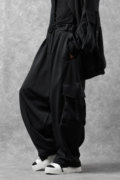 画像をギャラリービューアに読み込む, N/07 exclusive WIDE FLAP CARGO PANTS / GAUDI SMOOTH JERSEY (BLACK)