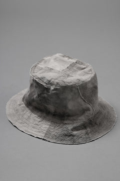 画像をギャラリービューアに読み込む, daub DYEING PATCHWORK BUCKET HAT / LIGHT CANVAS×STRIPE (DUST)