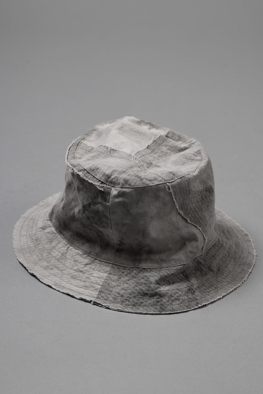 画像をギャラリービューアに読み込む, daub DYEING PATCHWORK BUCKET HAT / LIGHT CANVAS×STRIPE (DUST)