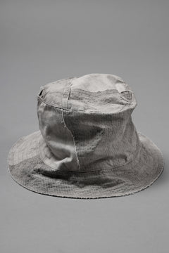 画像をギャラリービューアに読み込む, daub DYEING PATCHWORK BUCKET HAT / LIGHT CANVAS×STRIPE (DUST)