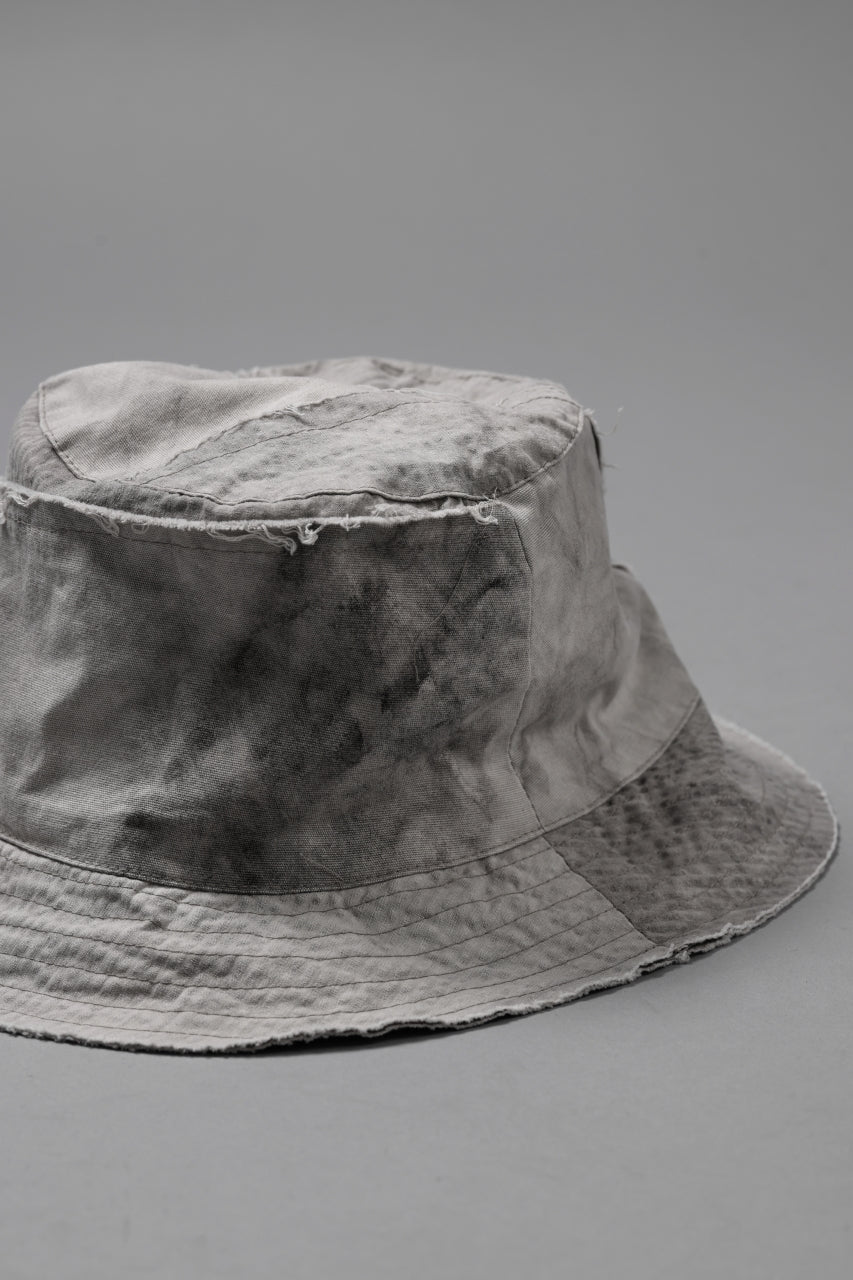 画像をギャラリービューアに読み込む, daub DYEING PATCHWORK BUCKET HAT / LIGHT CANVAS×STRIPE (DUST)