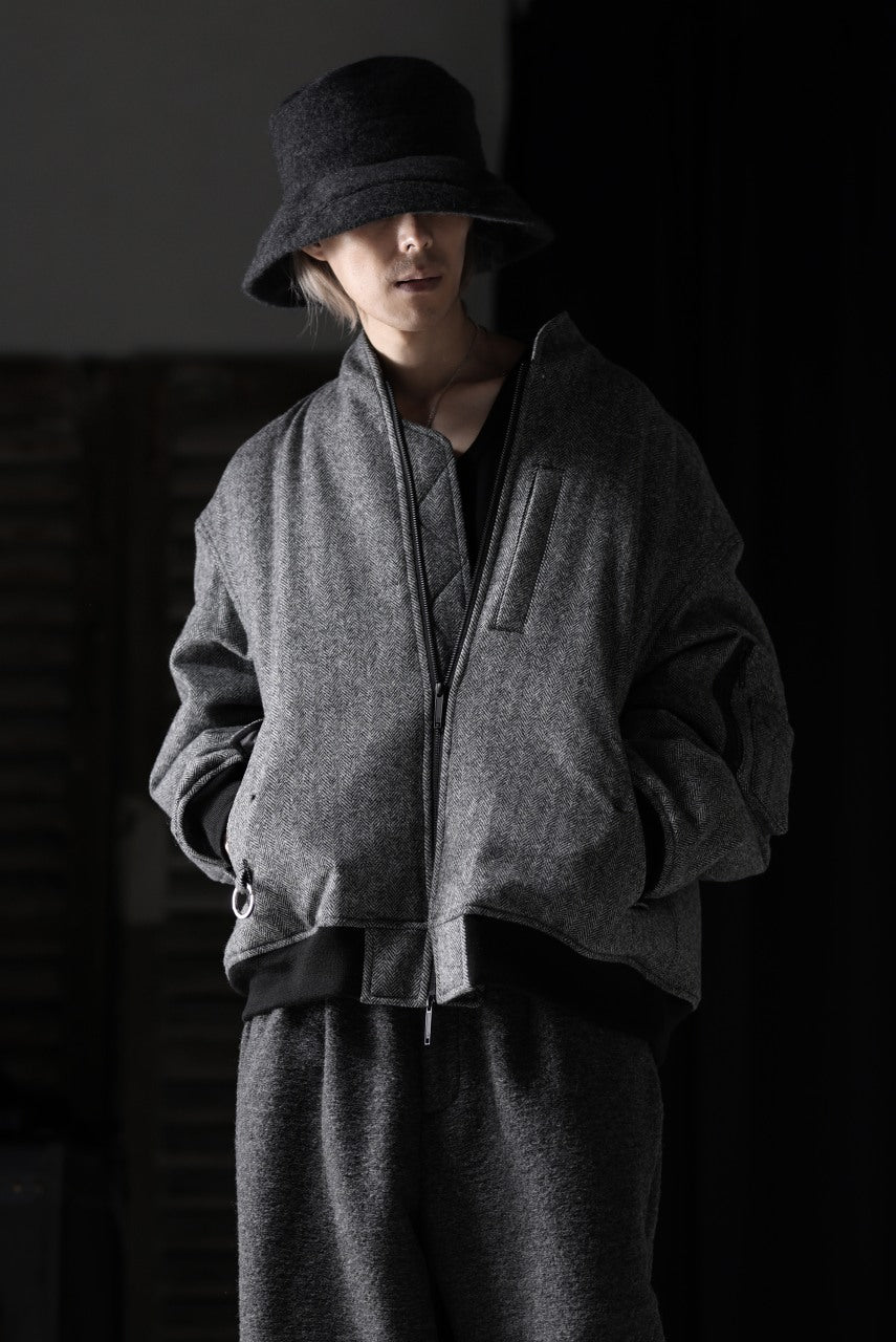 画像をギャラリービューアに読み込む, TARO HORIUCHI / th products 3D Collar MA-1 / herringbone tweed (gray)