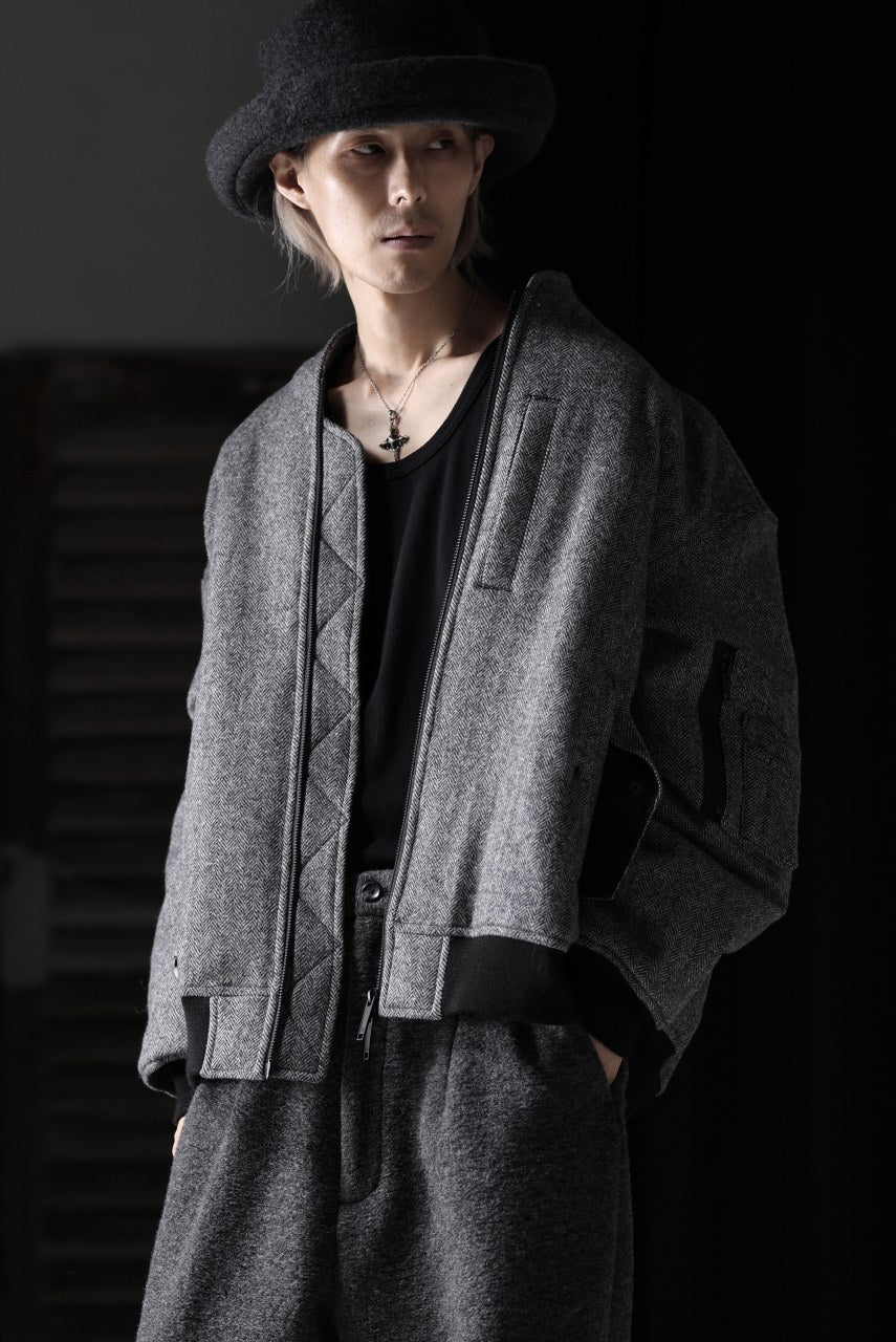 画像をギャラリービューアに読み込む, TARO HORIUCHI / th products 3D Collar MA-1 / herringbone tweed (gray)