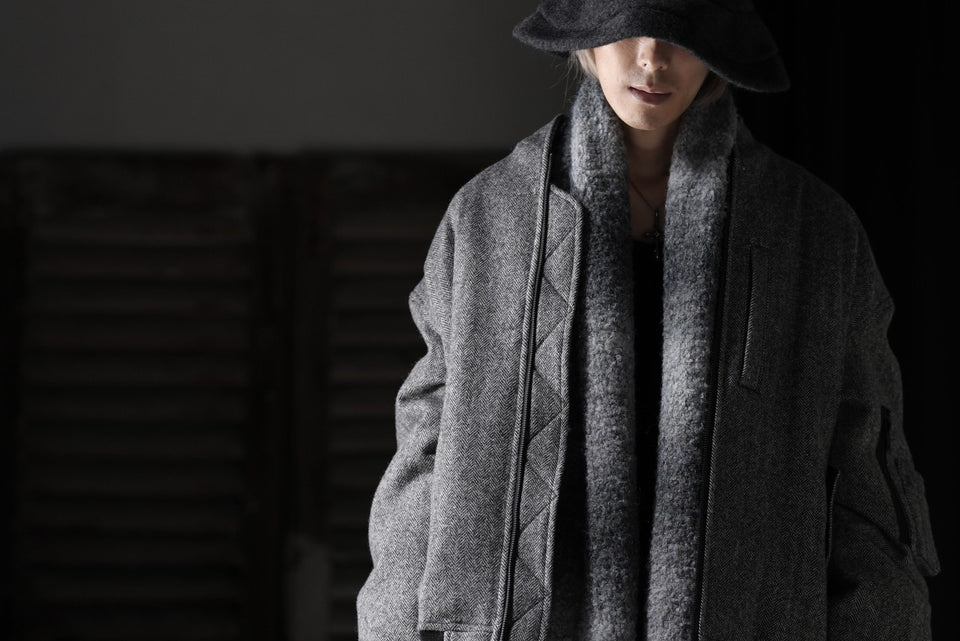 画像をギャラリービューアに読み込む, TARO HORIUCHI / th products 3D Collar MA-1 / herringbone tweed (gray)