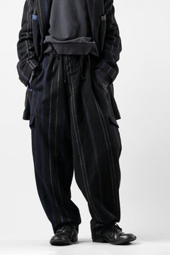 画像をギャラリービューアに読み込む, Y's for men 3B PEAKED LAPEL JACKET / WOOL SURGE STRIPE (BLACK)