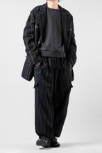 画像をギャラリービューアに読み込む, Y's for men 3B PEAKED LAPEL JACKET / WOOL SURGE STRIPE (BLACK)