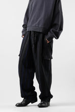 画像をギャラリービューアに読み込む, Y's for men STRIPED PATTERN PANTS / WOOL SURGE STRIPE (BLACK)