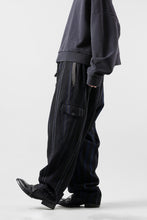 画像をギャラリービューアに読み込む, Y's for men STRIPED PATTERN PANTS / WOOL SURGE STRIPE (BLACK)