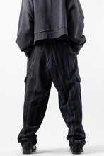 画像をギャラリービューアに読み込む, Y's for men STRIPED PATTERN PANTS / WOOL SURGE STRIPE (BLACK)