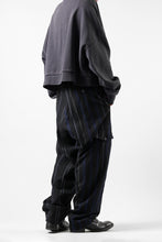 画像をギャラリービューアに読み込む, Y's for men STRIPED PATTERN PANTS / WOOL SURGE STRIPE (BLACK)