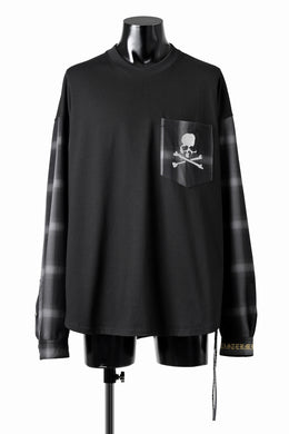 mastermind JAPAN COMBINED CHECK LS TOPS (BLACK x GRAY CHECK)