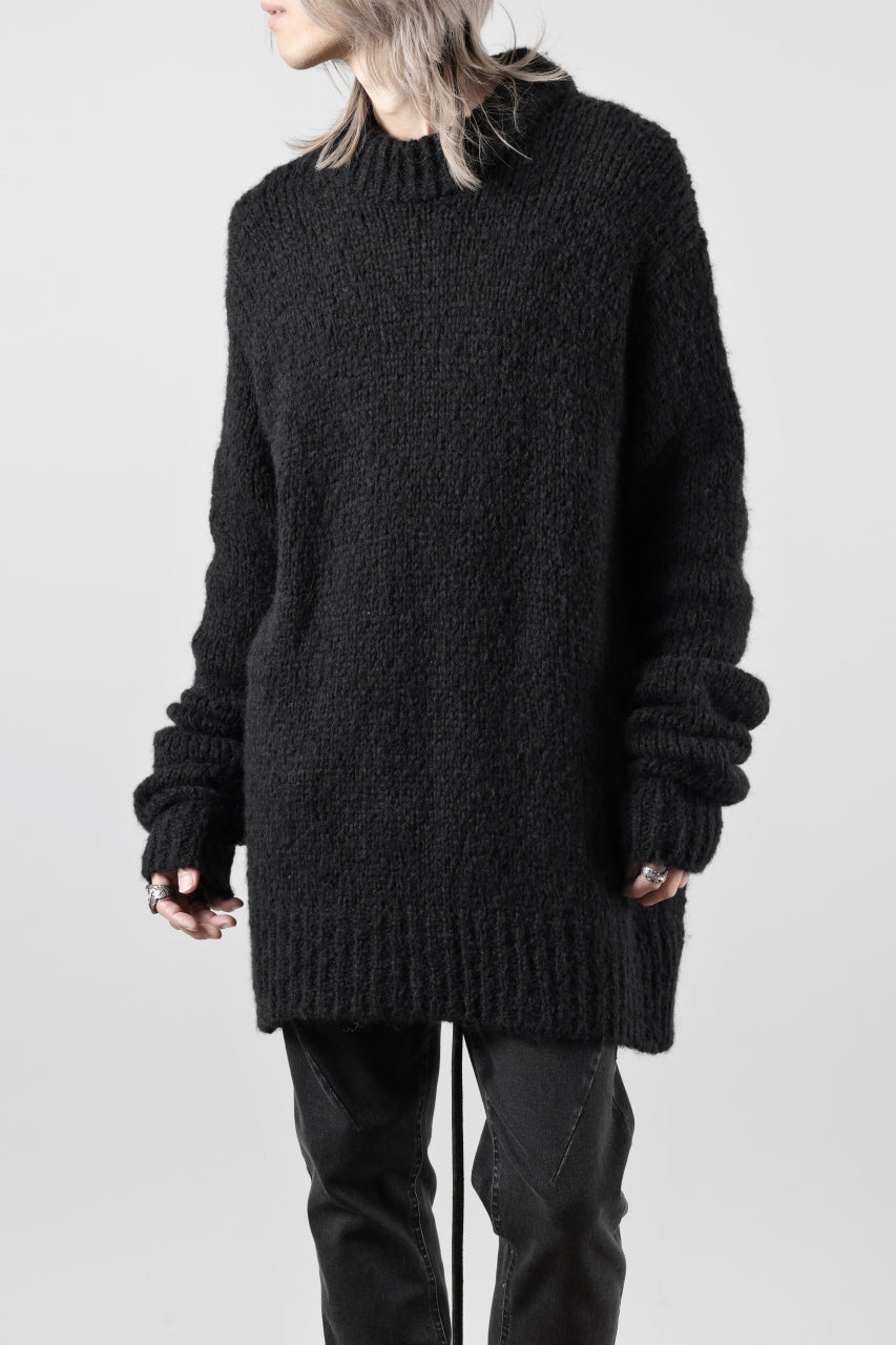 画像をギャラリービューアに読み込む, thom/krom MOCK NECK KNIT PULLOVER / ALPACA WOOL (BLACK)
