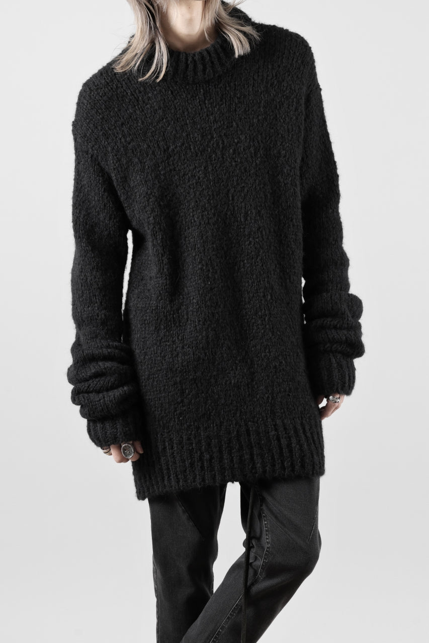 画像をギャラリービューアに読み込む, thom/krom MOCK NECK KNIT PULLOVER / ALPACA WOOL (BLACK)