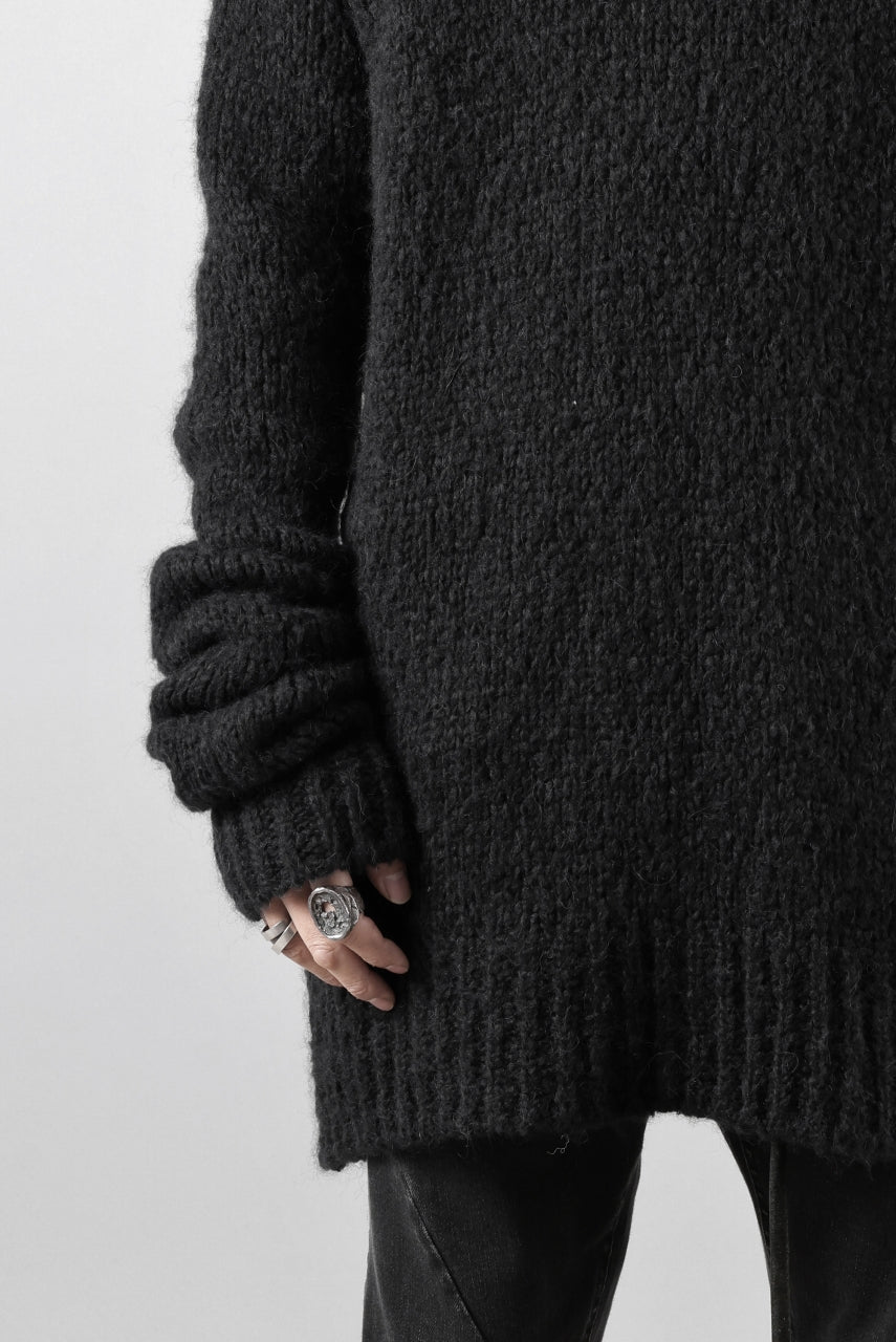 画像をギャラリービューアに読み込む, thom/krom MOCK NECK KNIT PULLOVER / ALPACA WOOL (BLACK)