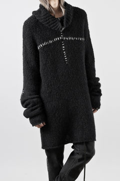画像をギャラリービューアに読み込む, thom/krom HIGH COLLAR KNIT PULLOVER / ALPACA WOOL (BLACK)