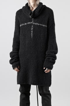 画像をギャラリービューアに読み込む, thom/krom HIGH COLLAR KNIT PULLOVER / ALPACA WOOL (BLACK)