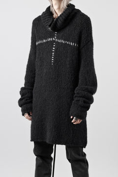 画像をギャラリービューアに読み込む, thom/krom HIGH COLLAR KNIT PULLOVER / ALPACA WOOL (BLACK)