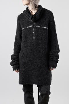 画像をギャラリービューアに読み込む, thom/krom HIGH COLLAR KNIT PULLOVER / ALPACA WOOL (BLACK)