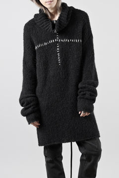 画像をギャラリービューアに読み込む, thom/krom HIGH COLLAR KNIT PULLOVER / ALPACA WOOL (BLACK)