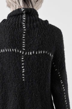 画像をギャラリービューアに読み込む, thom/krom HIGH COLLAR KNIT PULLOVER / ALPACA WOOL (BLACK)