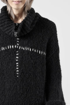 画像をギャラリービューアに読み込む, thom/krom HIGH COLLAR KNIT PULLOVER / ALPACA WOOL (BLACK)