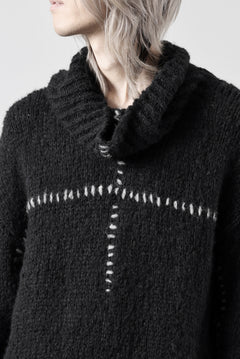 画像をギャラリービューアに読み込む, thom/krom HIGH COLLAR KNIT PULLOVER / ALPACA WOOL (BLACK)