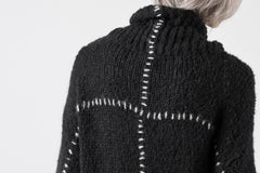 画像をギャラリービューアに読み込む, thom/krom HIGH COLLAR KNIT PULLOVER / ALPACA WOOL (BLACK)