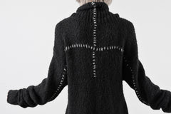 画像をギャラリービューアに読み込む, thom/krom HIGH COLLAR KNIT PULLOVER / ALPACA WOOL (BLACK)