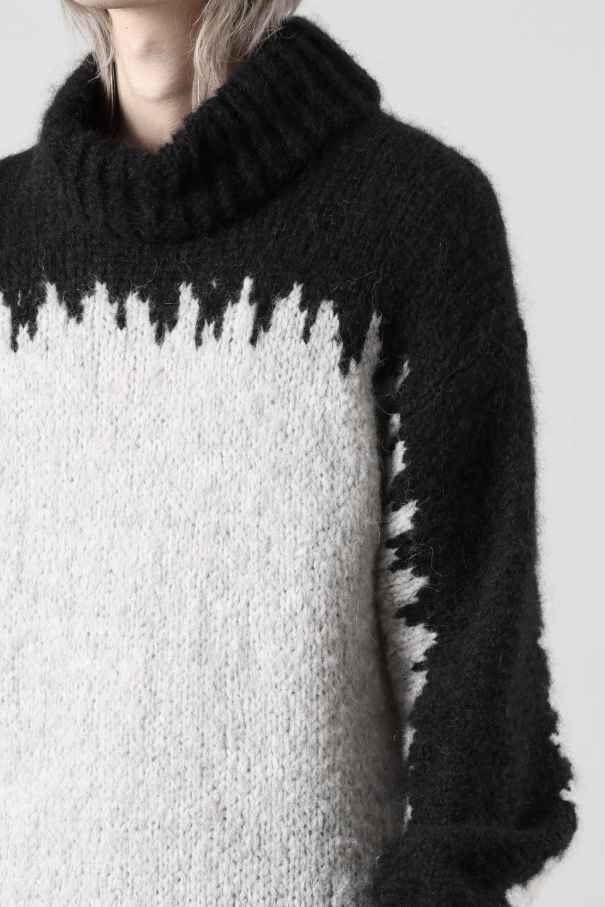 画像をギャラリービューアに読み込む, thom/krom MOCK NECK KNIT PULLOVER / ALPACA WOOL (BLACK x GREY)