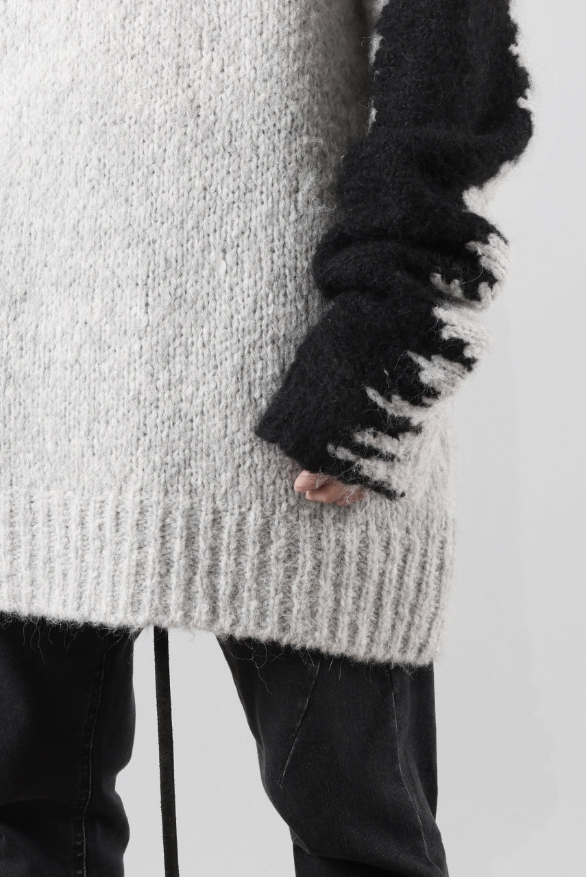 画像をギャラリービューアに読み込む, thom/krom MOCK NECK KNIT PULLOVER / ALPACA WOOL (BLACK x GREY)