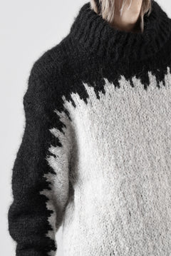 画像をギャラリービューアに読み込む, thom/krom MOCK NECK KNIT PULLOVER / ALPACA WOOL (BLACK x GREY)