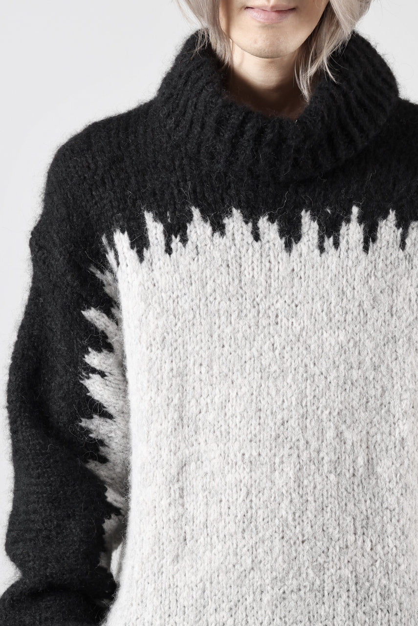 画像をギャラリービューアに読み込む, thom/krom MOCK NECK KNIT PULLOVER / ALPACA WOOL (BLACK x GREY)