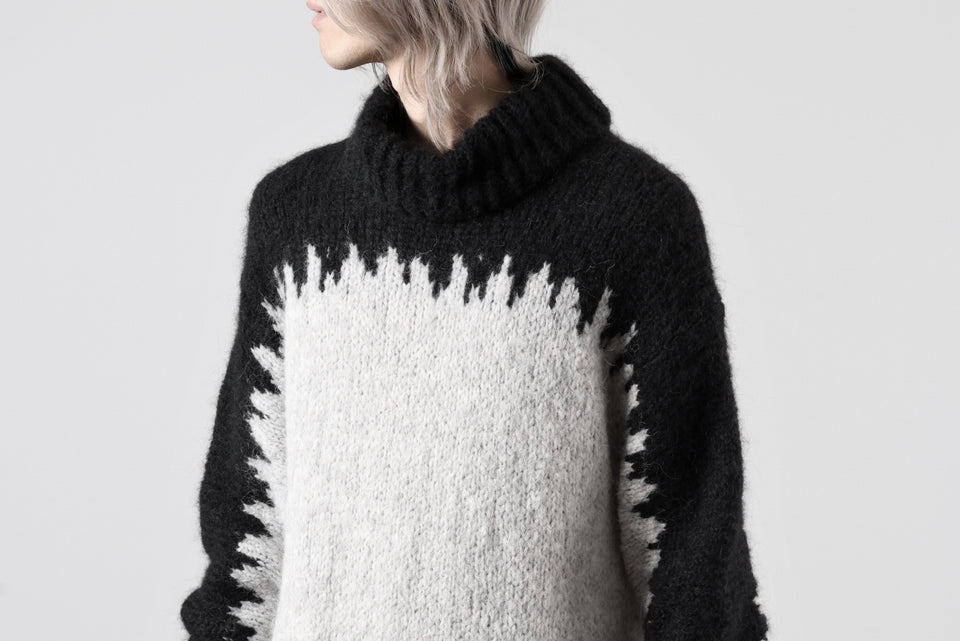 画像をギャラリービューアに読み込む, thom/krom MOCK NECK KNIT PULLOVER / ALPACA WOOL (BLACK x GREY)