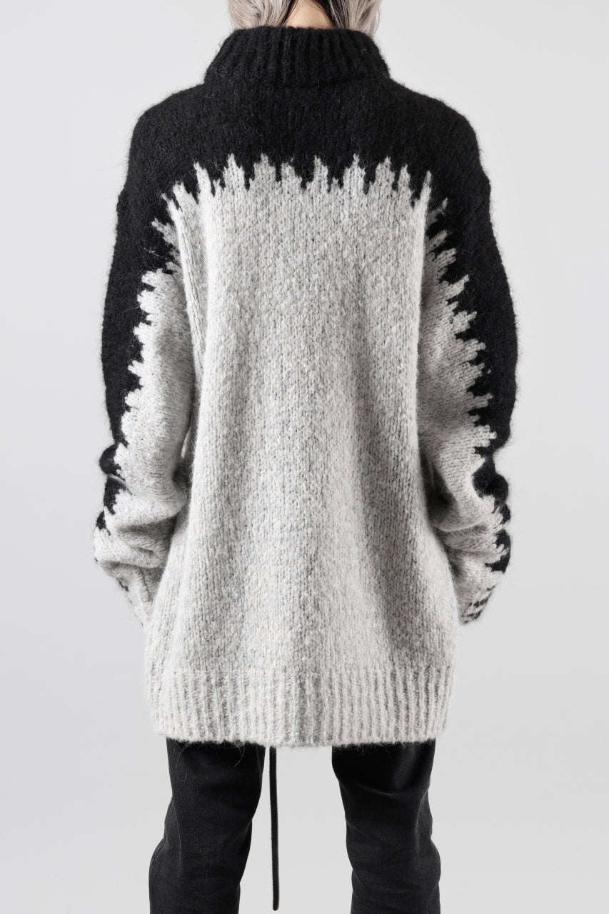 画像をギャラリービューアに読み込む, thom/krom MOCK NECK KNIT PULLOVER / ALPACA WOOL (BLACK x GREY)
